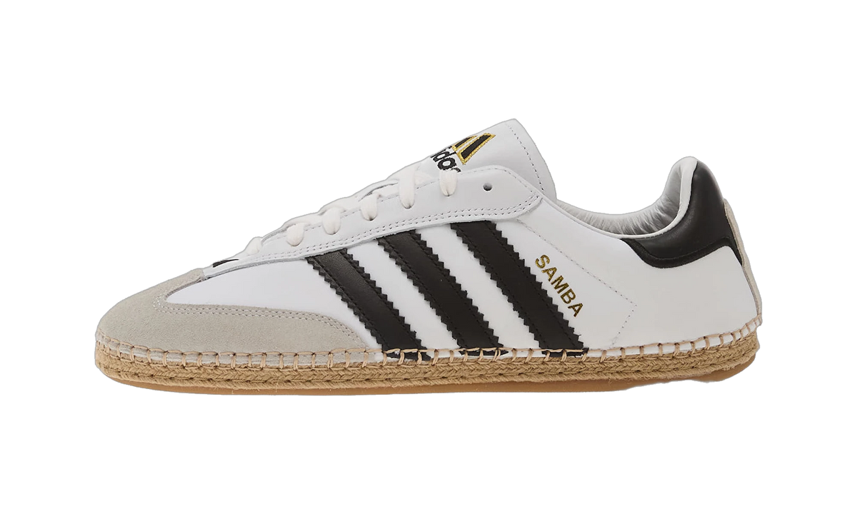Overkicks - Adidas Samba Espadrille CLOT By Edison Chen White Black (KJ0274) - vista lateral