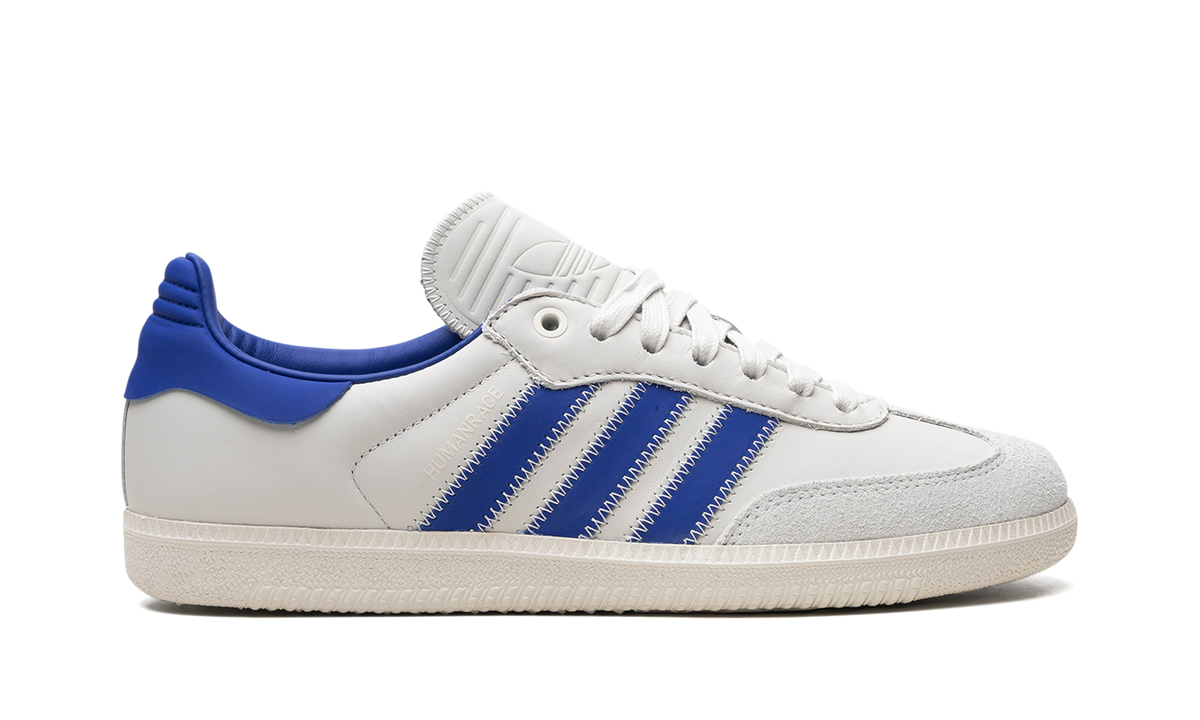 Overkicks - Adidas Samba Humanrace Navy Aluminum (IG2088) - detalle talón
