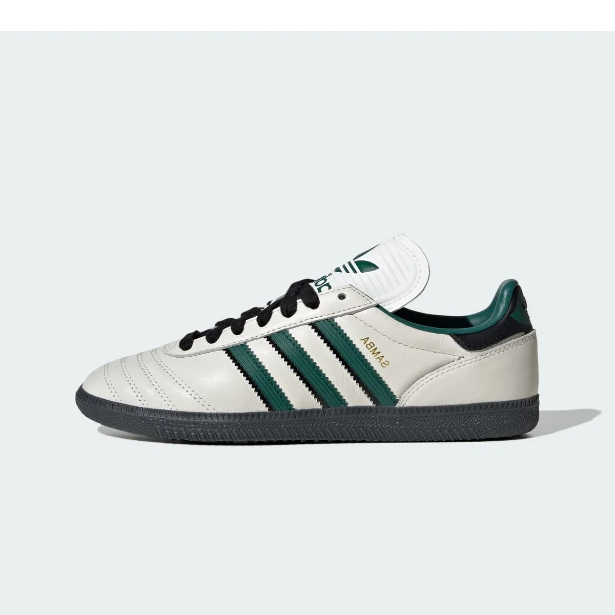 Overkicks - Adidas Samba JP Core White Collegiate Green Carbon (GS) (JQ1323) - vista lateral