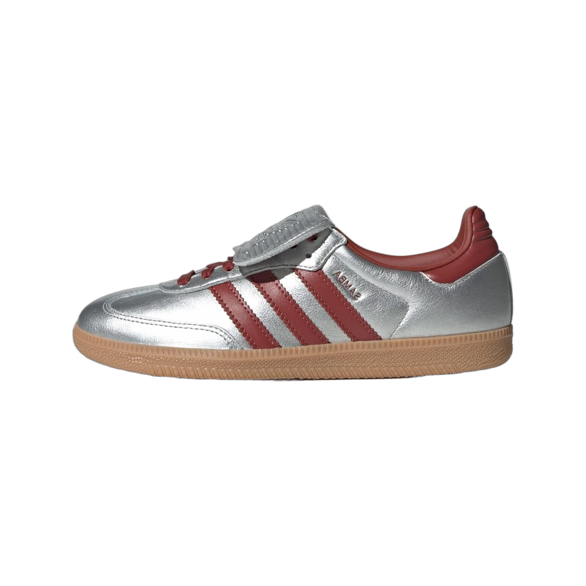 Overkicks - Adidas Samba LT Silver Metallic Ruby Gum (JH5707) - vista lateral