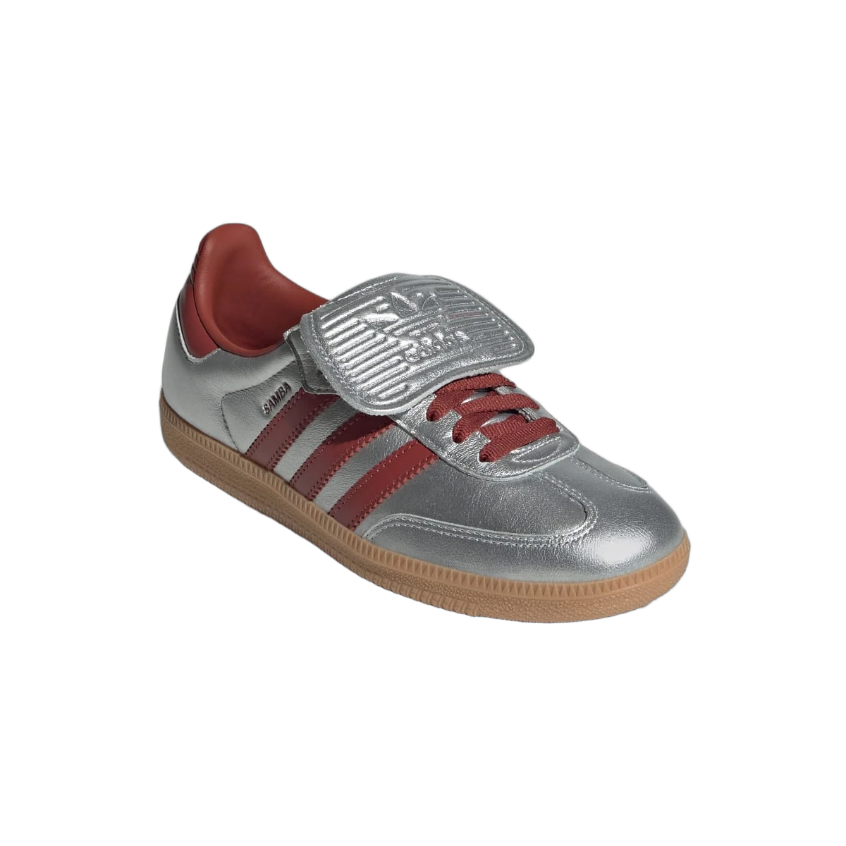 Overkicks - Adidas Samba LT Silver Metallic Ruby Gum (JH5707) - detalle suela
