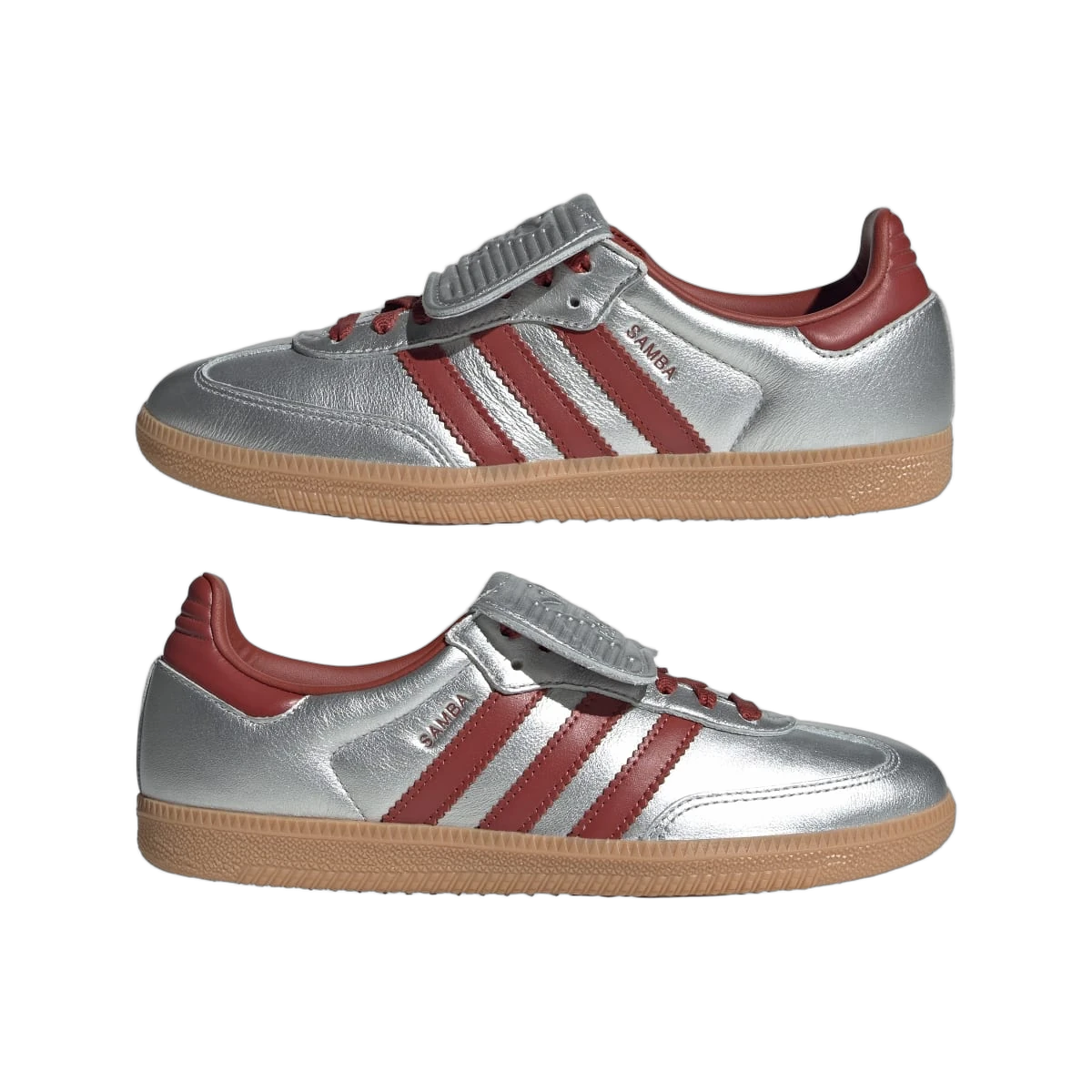 Overkicks - Adidas Samba LT Silver Metallic Ruby Gum (JH5707) - detalle lateral interior