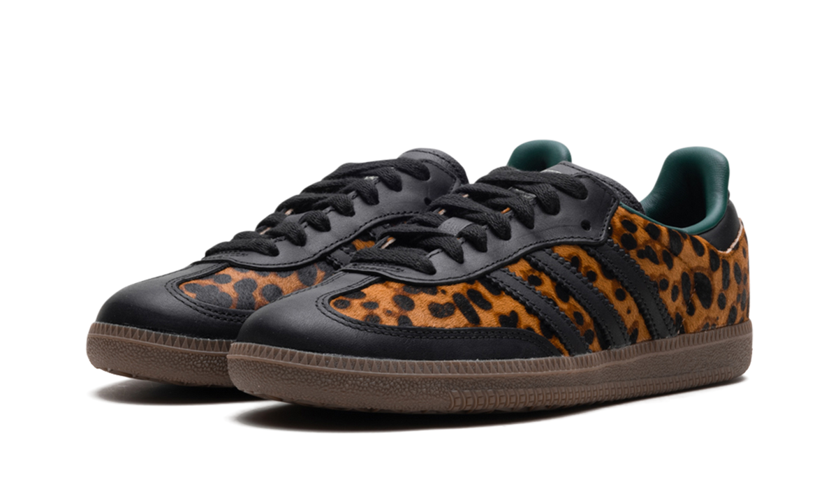 Overkicks - Adidas Samba OG Black Green Leopard (JI2735) - vista trasera