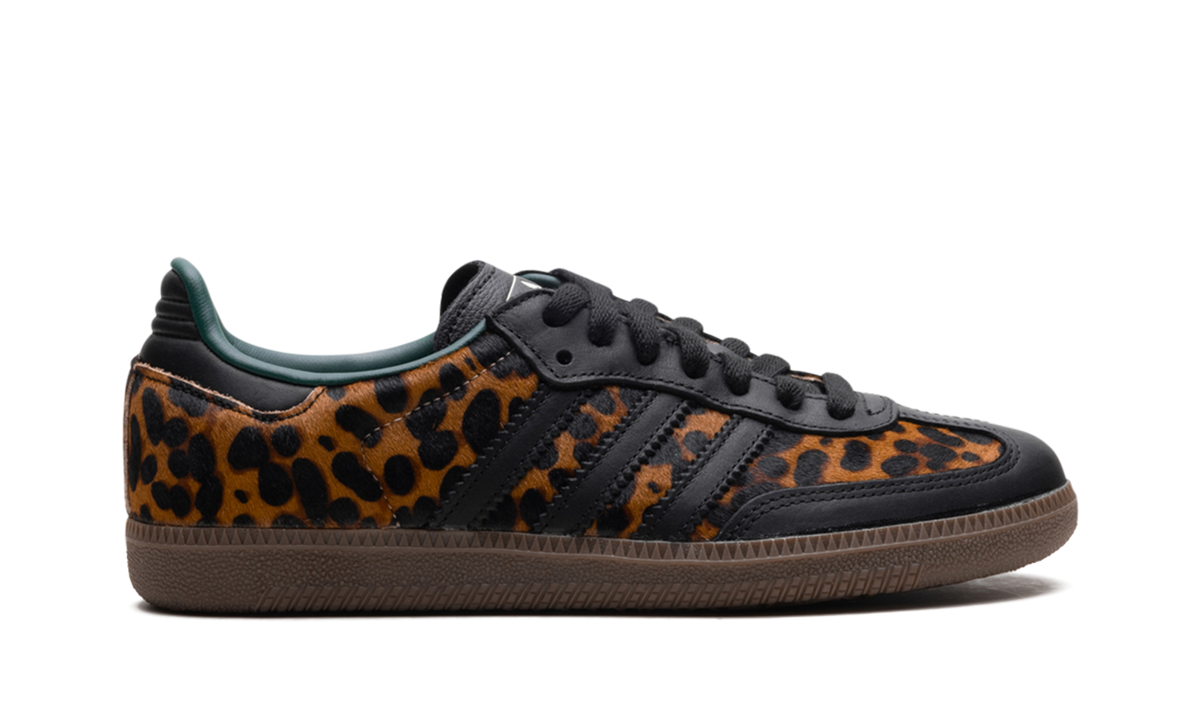 Overkicks - Adidas Samba OG Black Green Leopard (JI2735) - detalle talón