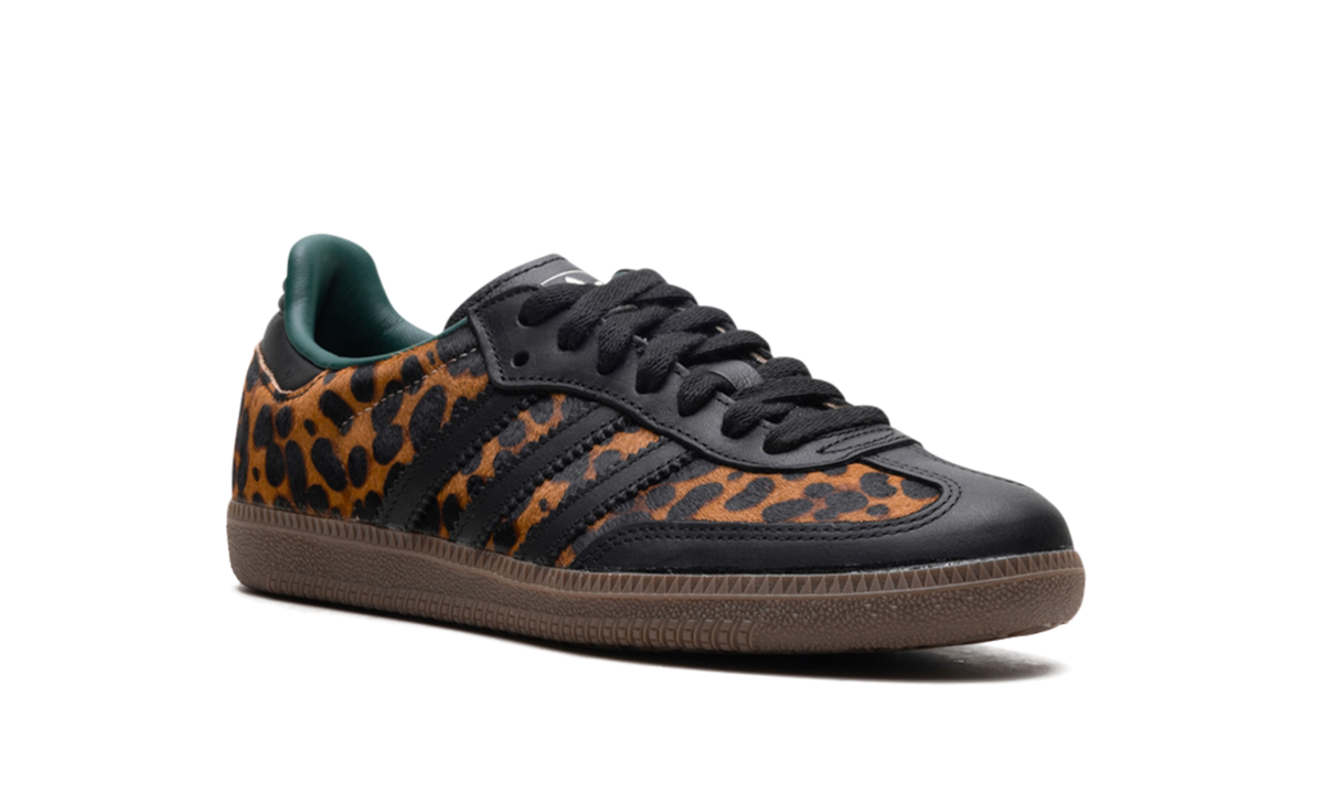 Overkicks - Adidas Samba OG Black Green Leopard (JI2735) - detalle lateral interior