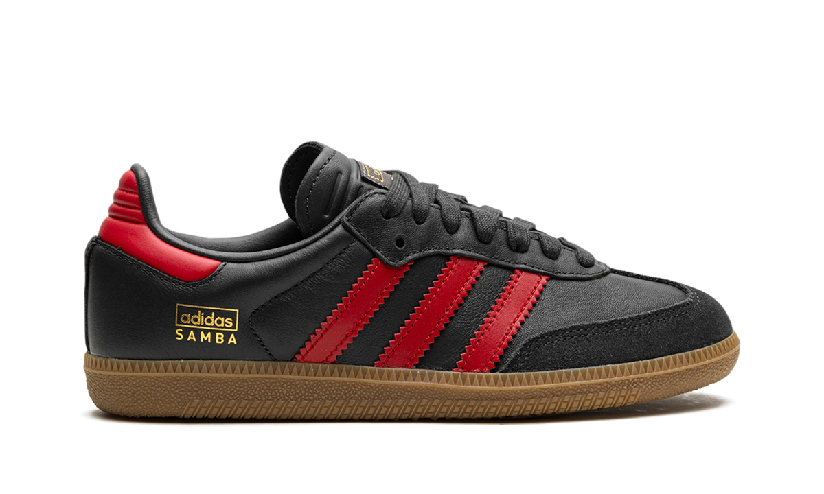Overkicks - Adidas Samba OG Carbon Better Scarlet (IG6173) - detalle talón