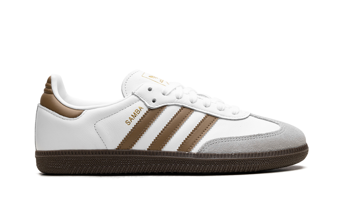 Overkicks - Adidas Samba OG Cloud White Brown Desert (JH8796) - detalle talon