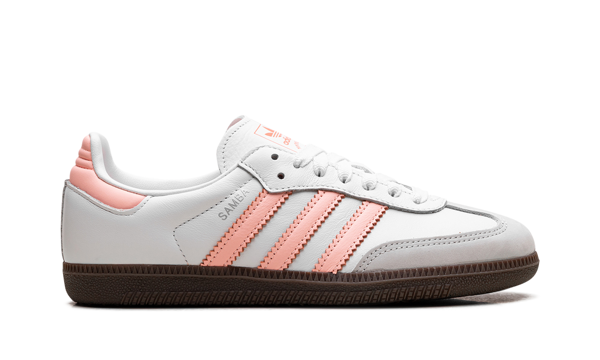 Overkicks - Adidas Samba OG Cloud White Clear Orange Semi Coral (Womens) (JH5687) - detalle talon