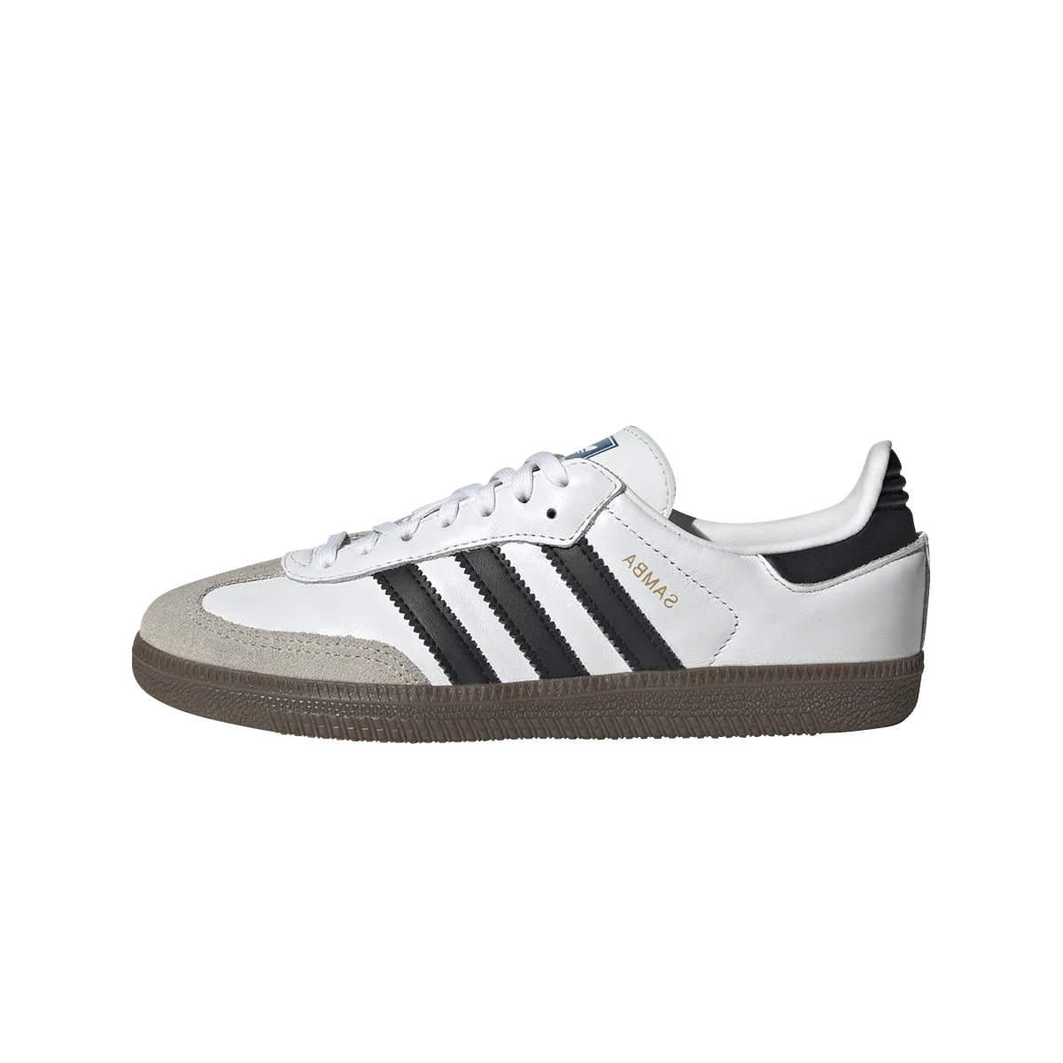 Overkicks - Adidas Samba OG Cloud White Core Black Gum (PS) (IE3677) - vista lateral