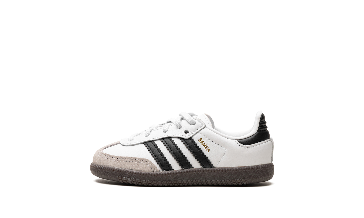 Overkicks - Adidas Samba OG Cloud White Core Black Gum (TD) (IE3679) - vista lateral