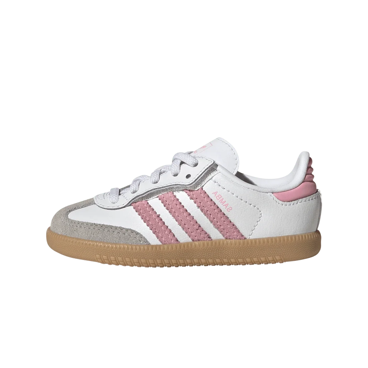Overkicks - Adidas Samba OG Comfort Closure White Light Pink Gum (TD) (JQ2028) - vista lateral