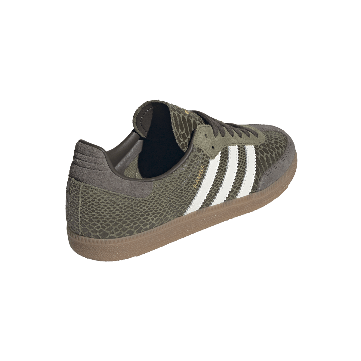 Overkicks - Adidas Samba OG Focus Olive Snakeskin Off White (KK3275) - vista superior