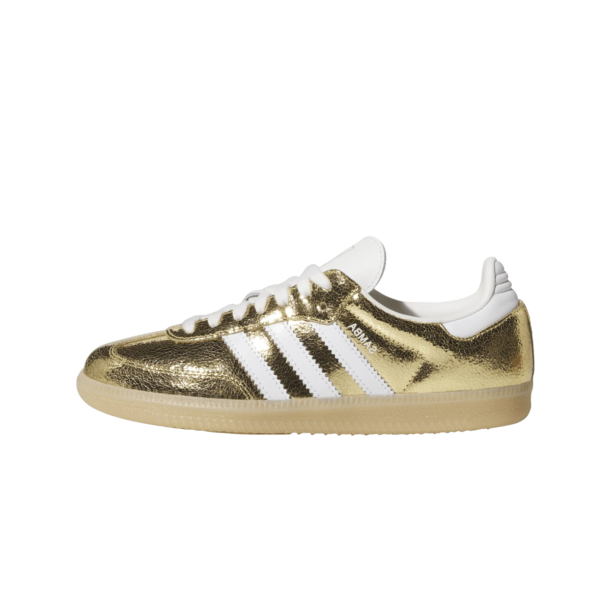 Overkicks - Adidas Samba OG Gold Metallic Cracked Leather (KI5719) - vista lateral