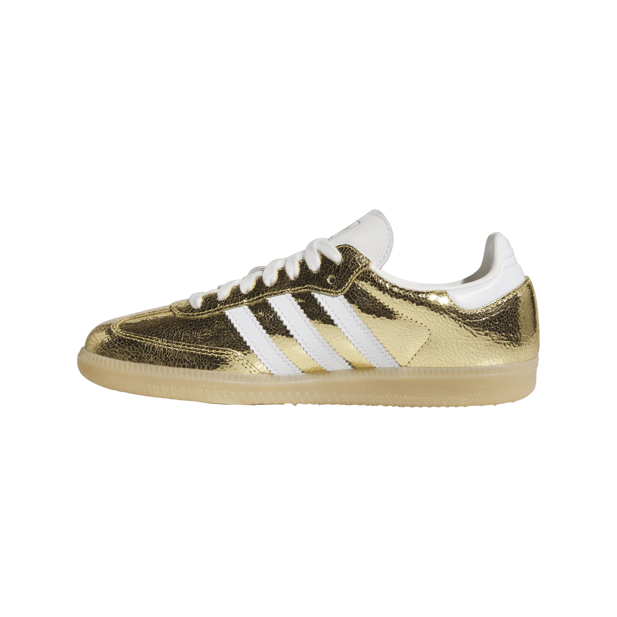 Overkicks - Adidas Samba OG Gold Metallic Cracked Leather (KI5719) - detalle talón