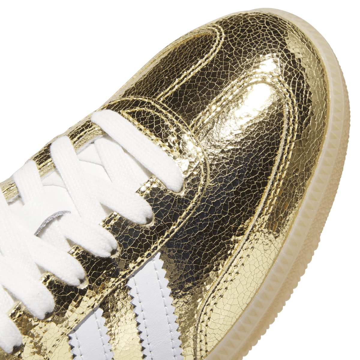 Overkicks - Adidas Samba OG Gold Metallic Cracked Leather (KI5719) - detalle