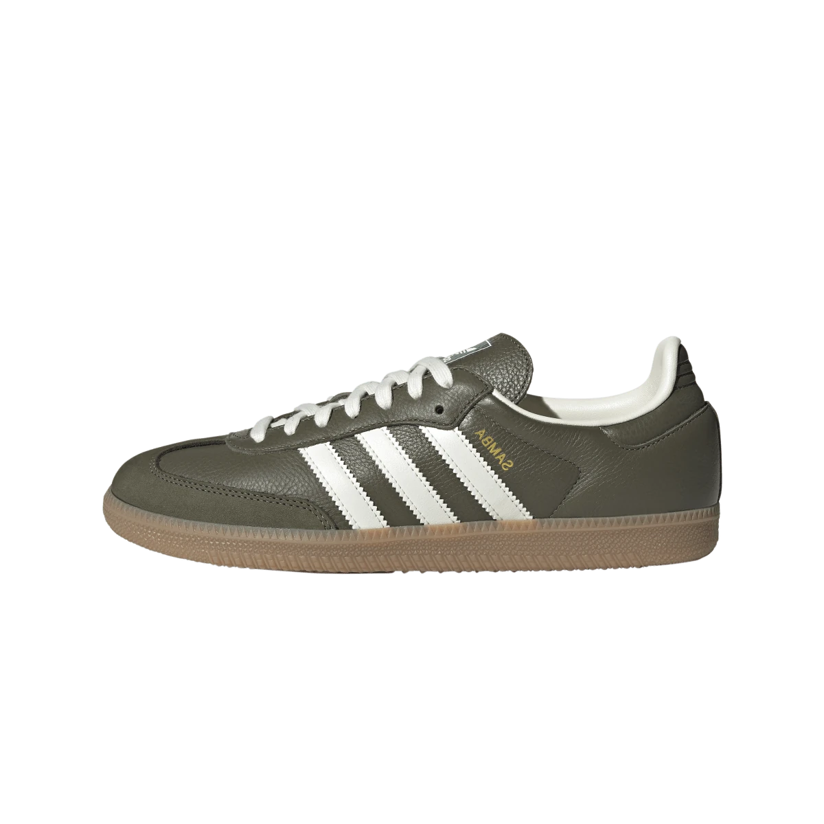 Overkicks - Adidas Samba OG Medium Raw Khaki Gum (JR0890) - vista lateral