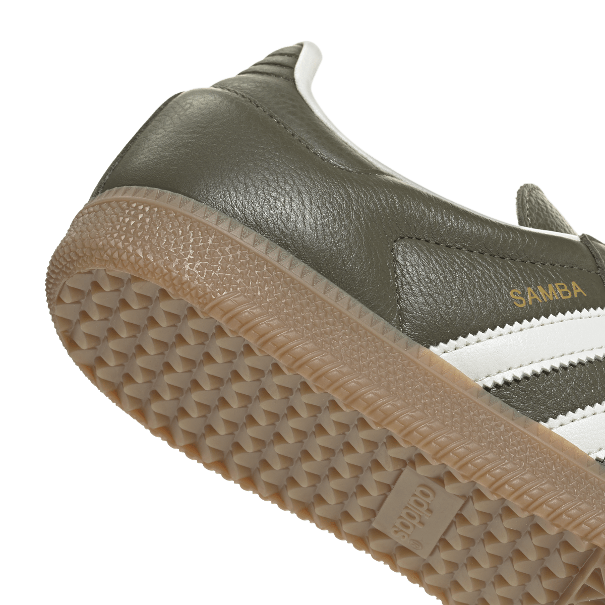 Overkicks - Adidas Samba OG Medium Raw Khaki Gum (JR0890) - detalle lateral interior