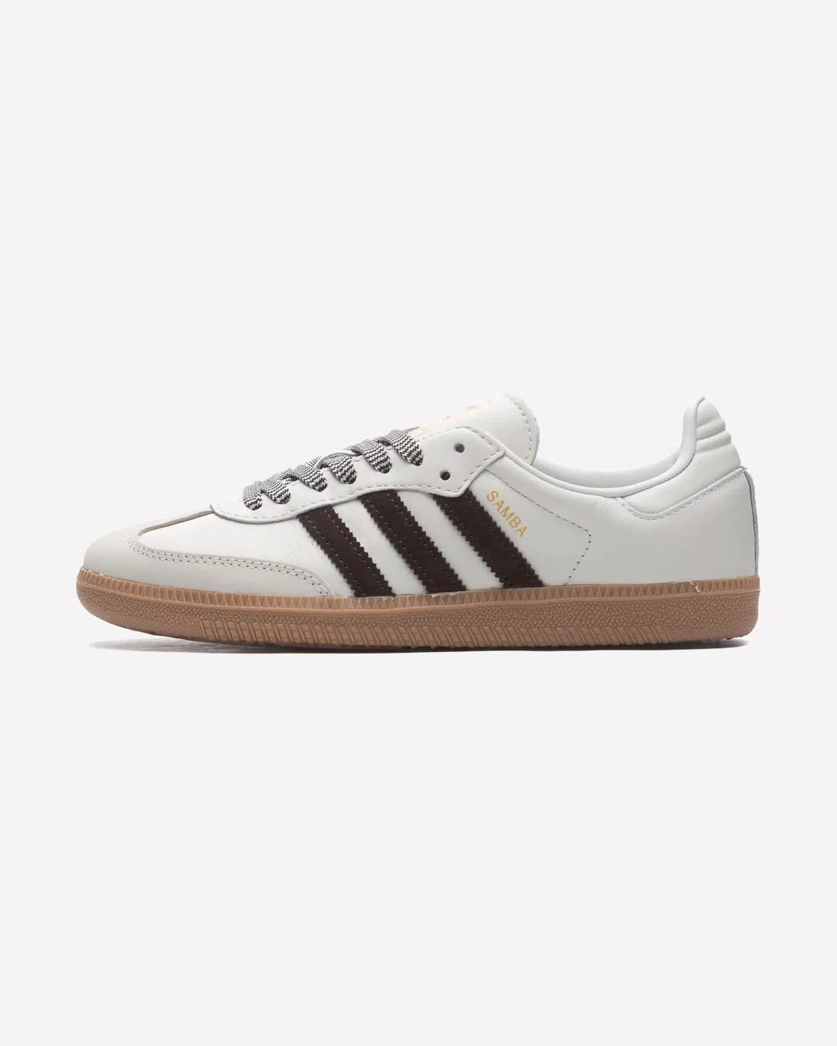 Overkicks - Adidas Samba OG Off White Dark Brown (Womens) (JS3181) - vista lateral