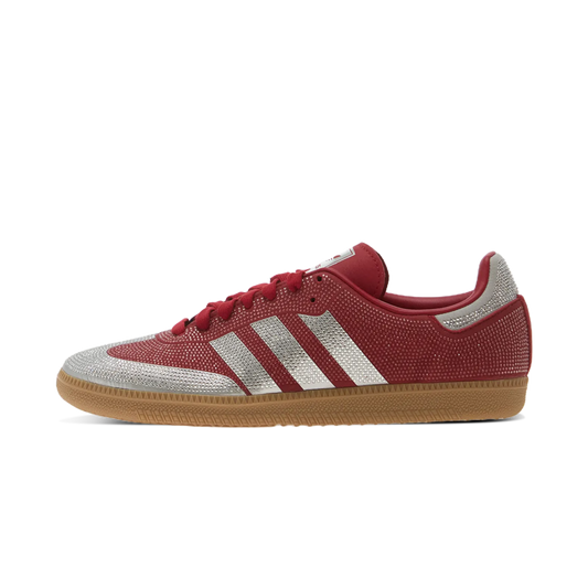 Overkicks - Adidas Samba OG Rhinestone Team Victory Red Silver (Women's) (KI8132) - vista lateral