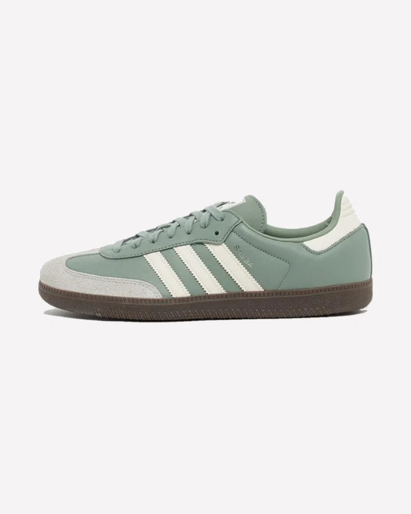 Overkicks - Adidas Samba OG Silver Green Chalk White (JI1866) - vista lateral
