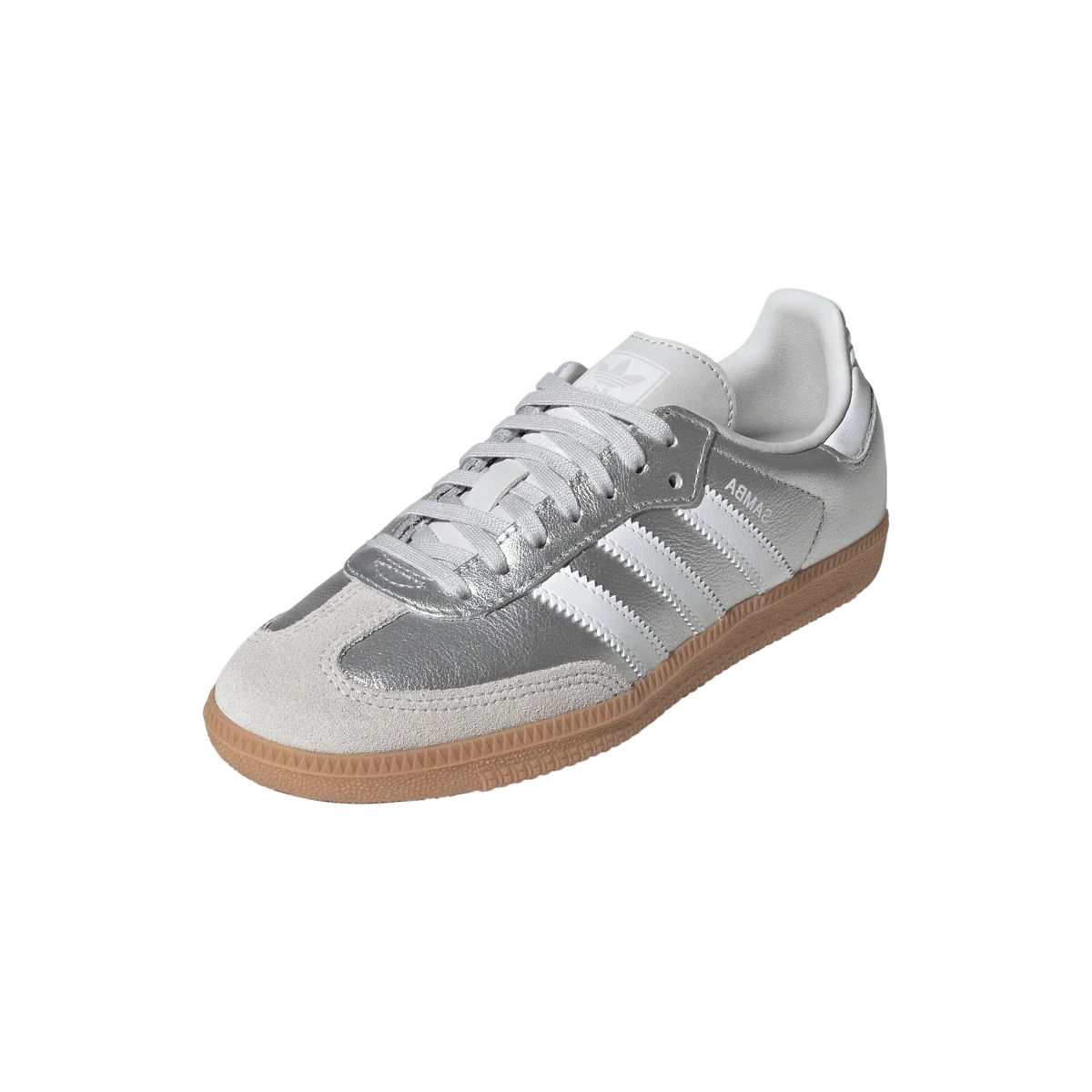 Overkicks - Adidas Samba OG Silver Metallic Cloud White Gum (GS) (KK2327) - imagen 2