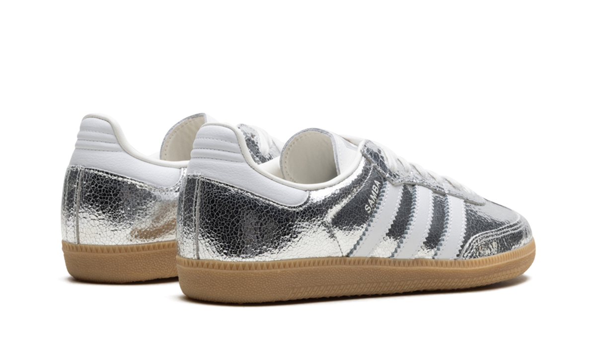 Overkicks - Adidas Samba OG Silver Metallic Cracked Leather (JR0035) - par completo