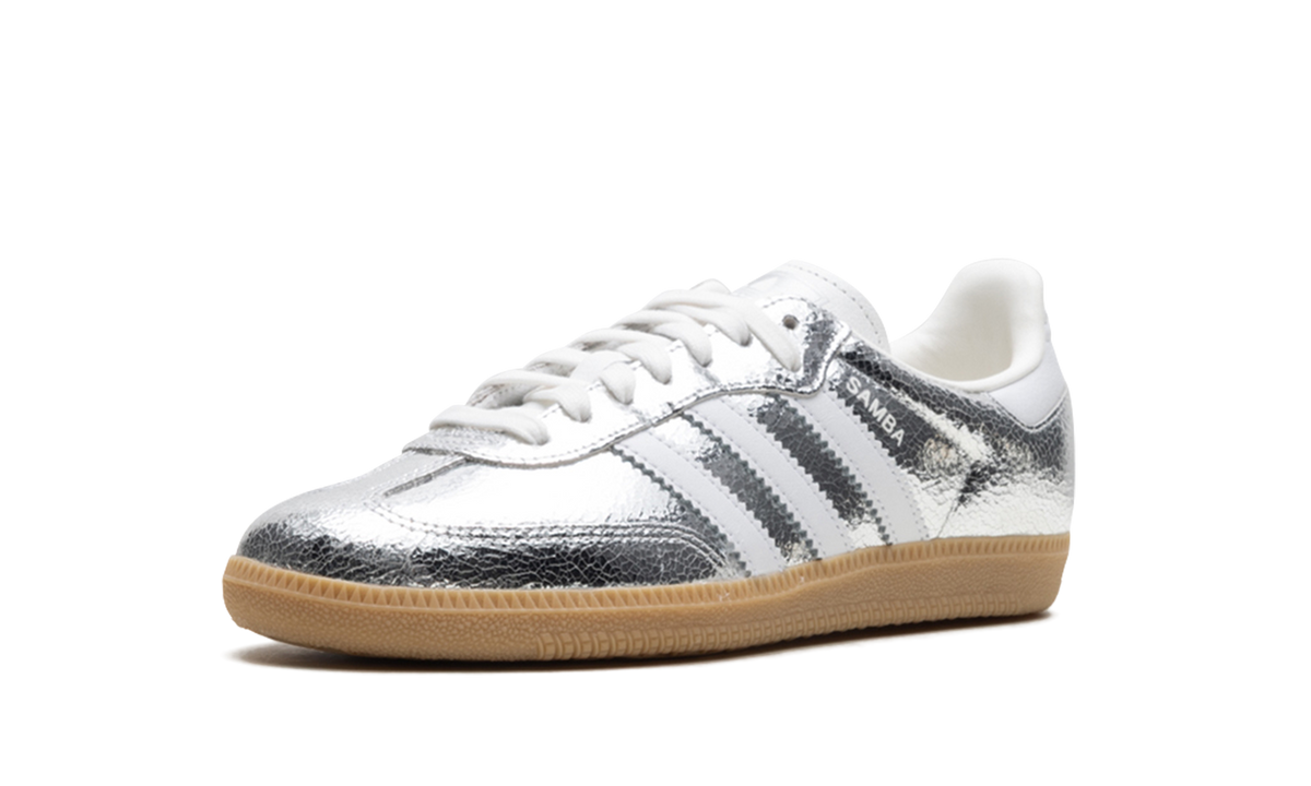 Overkicks - Adidas Samba OG Silver Metallic Cracked Leather (JR0035) - detalle suela