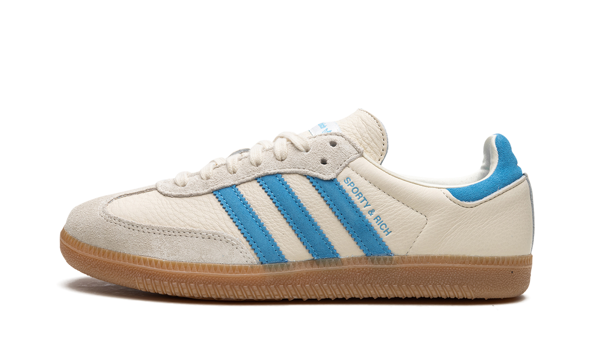 Overkicks - Adidas Samba OG Sporty & Rich Cream Blue (IE7096) - vista lateral