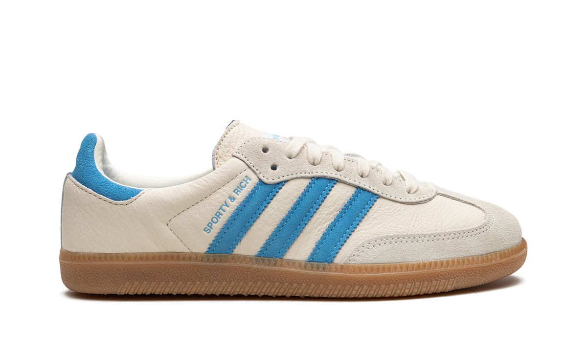 Overkicks - Adidas Samba OG Sporty & Rich Cream Blue (IE7096) - detalle talón
