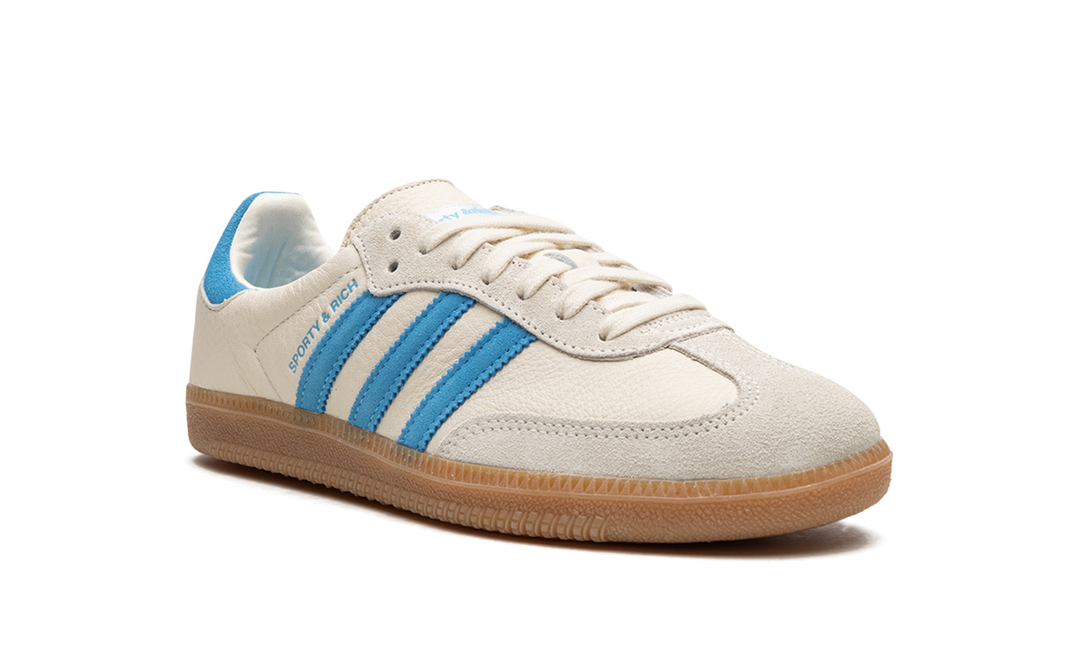 Overkicks - Adidas Samba OG Sporty & Rich Cream Blue (IE7096) - detalle lateral interior