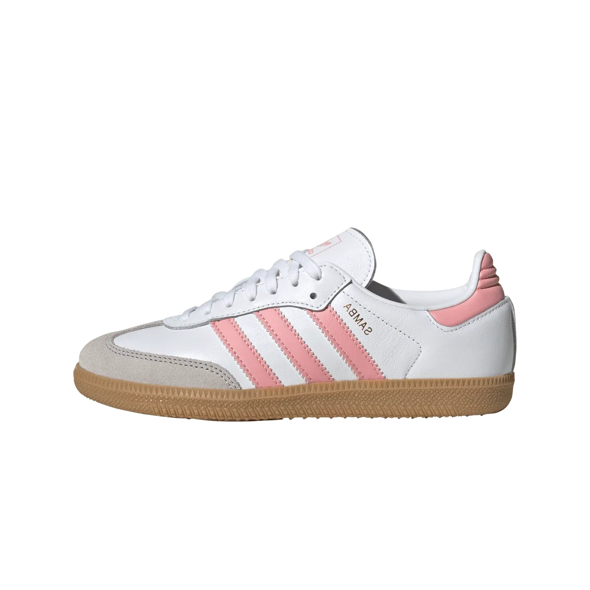 Overkicks - Adidas Samba OG White Coral Pink (GS) (JP5480) - vista lateral