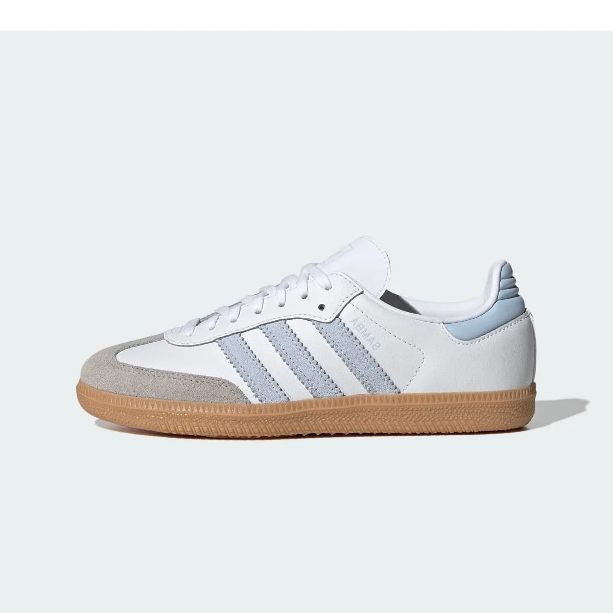 Overkicks - Adidas Samba OG White Crystal Sky Gum (GS) (JQ2019) - vista lateral