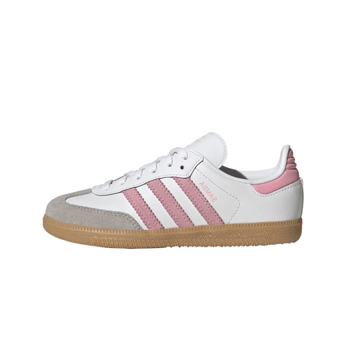 Overkicks - Adidas Samba OG White Light Pink Gum (PS) (JQ2024) - vista lateral