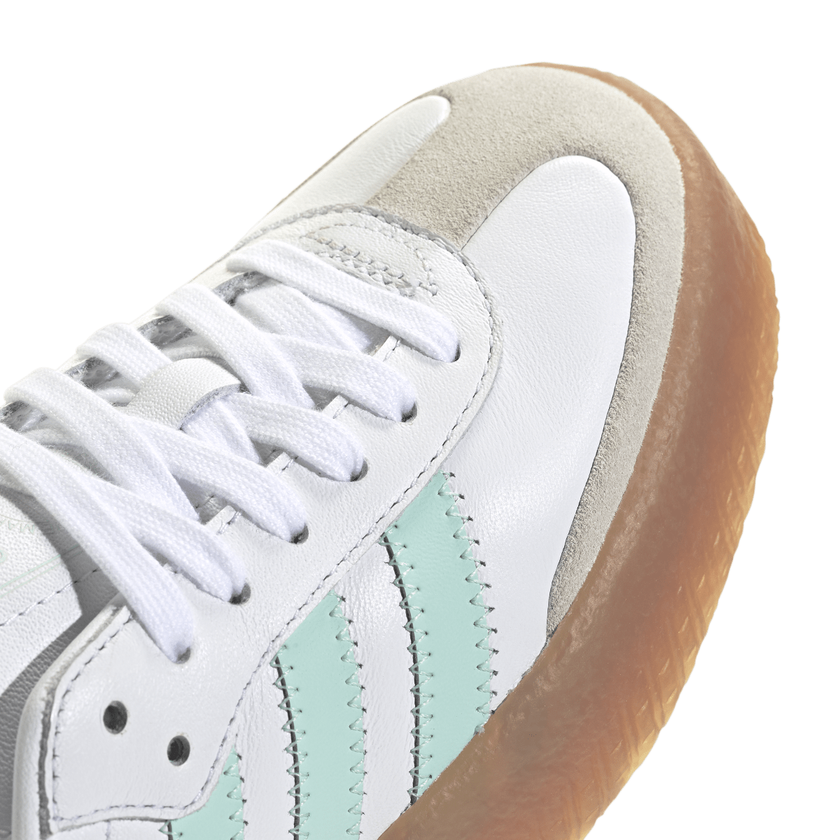 Overkicks - Adidas Sambae Cloud White Clear Mint Gold Metallic (GS) (JQ1314) - imagen 8