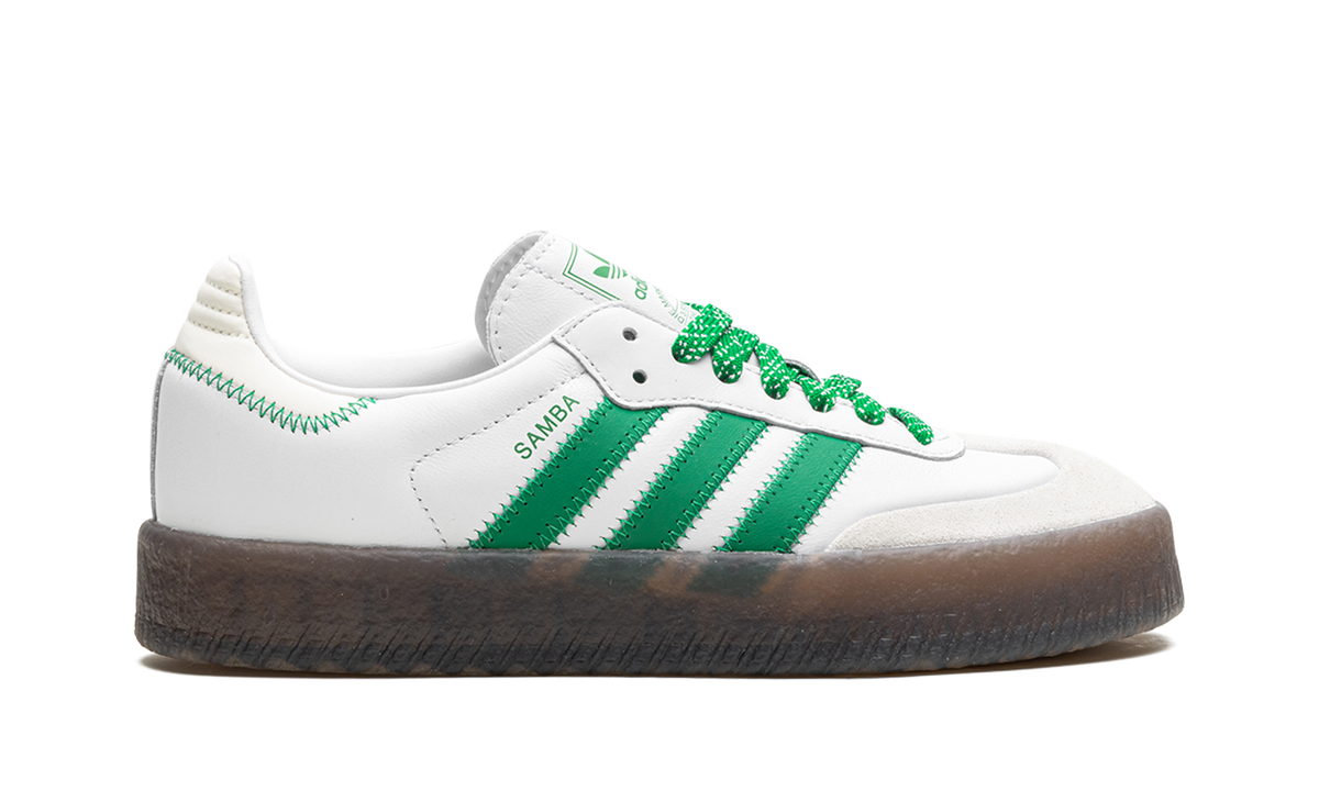 Overkicks - Adidas Sambae Cloud White Green (Womens) (IE9105) - detalle talon