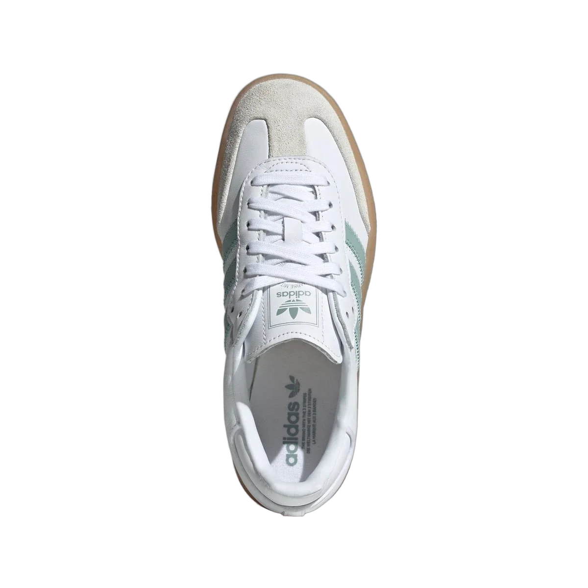 Overkicks - Adidas Sambae Cloud White Wonder Blue (Womens) (JP5609) - vista trasera