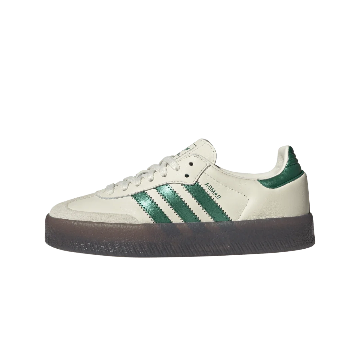 Overkicks - Adidas Sambae Cream Bold Green (Womens) (IH4043) - vista lateral