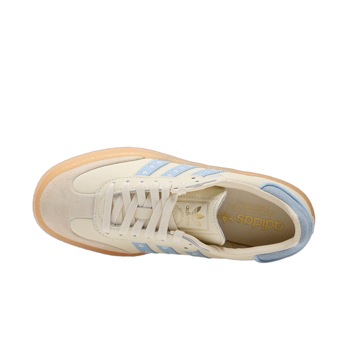 Overkicks - Adidas Sambae Cream White Clear Sky (Womens) (JS3957) - detalle suela