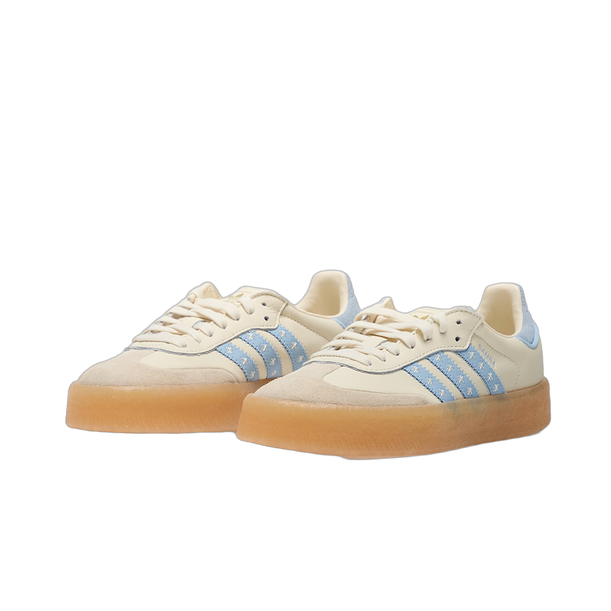 Overkicks - Adidas Sambae Cream White Clear Sky (Womens) (JS3957) - detalle talon