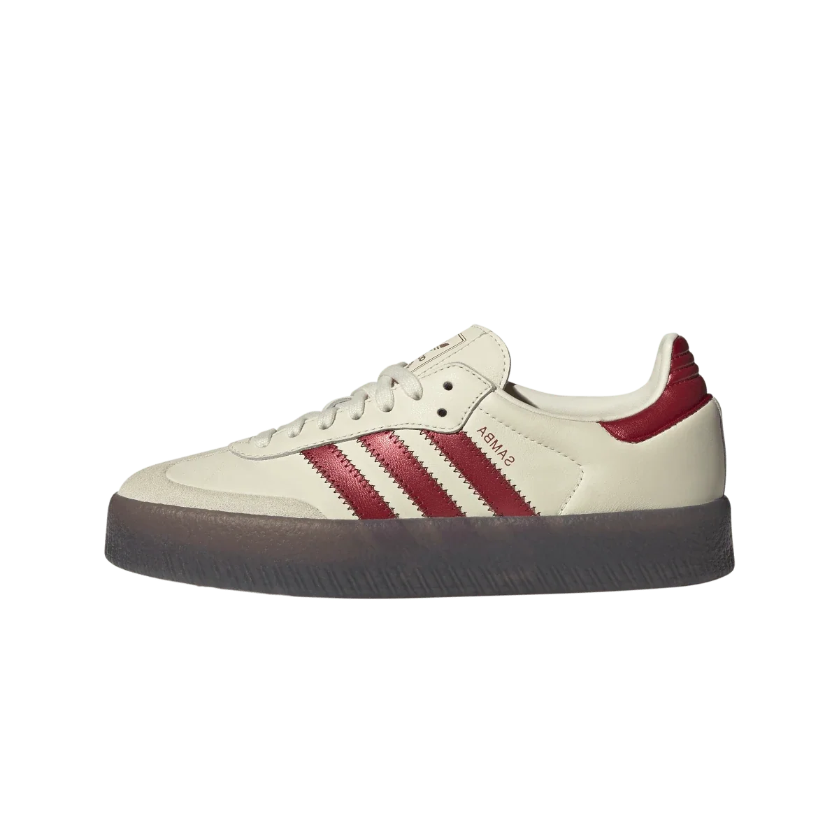 Overkicks - Adidas Sambae Cream White Shadow Red (Womens) (IH4044) - vista lateral