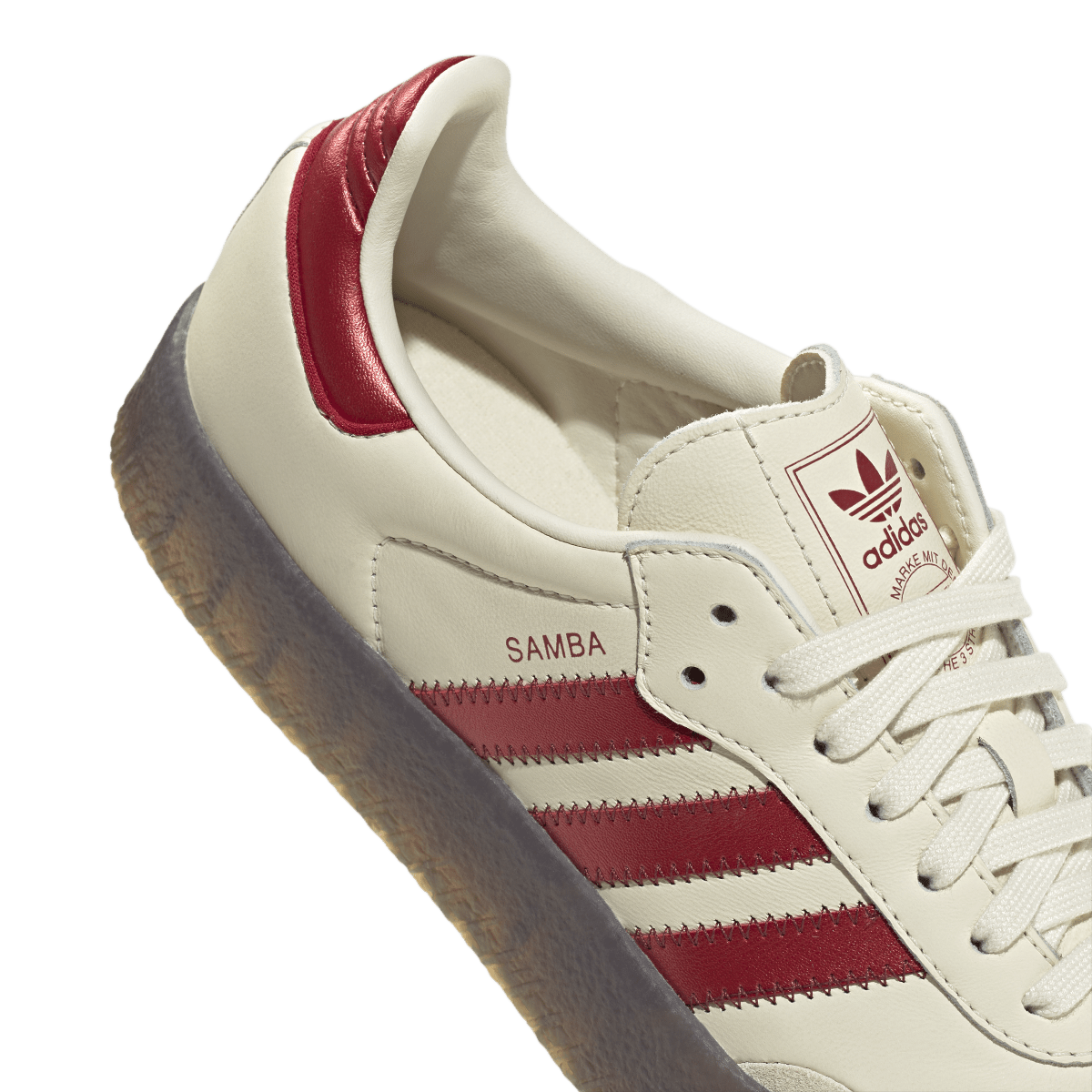 Overkicks - Adidas Sambae Cream White Shadow Red (Womens) (IH4044) - detalle lateral interior