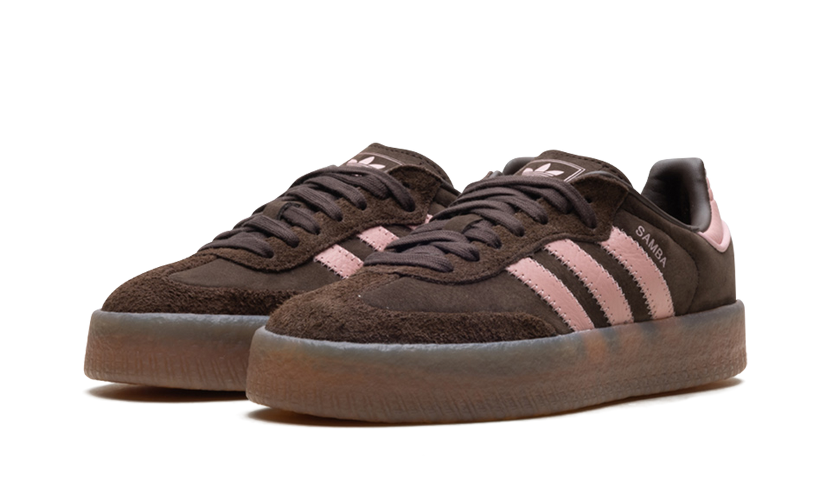 Overkicks - Adidas Sambae Dark Brown Wonder Mauve (Womens) (JI2744) - vista trasera