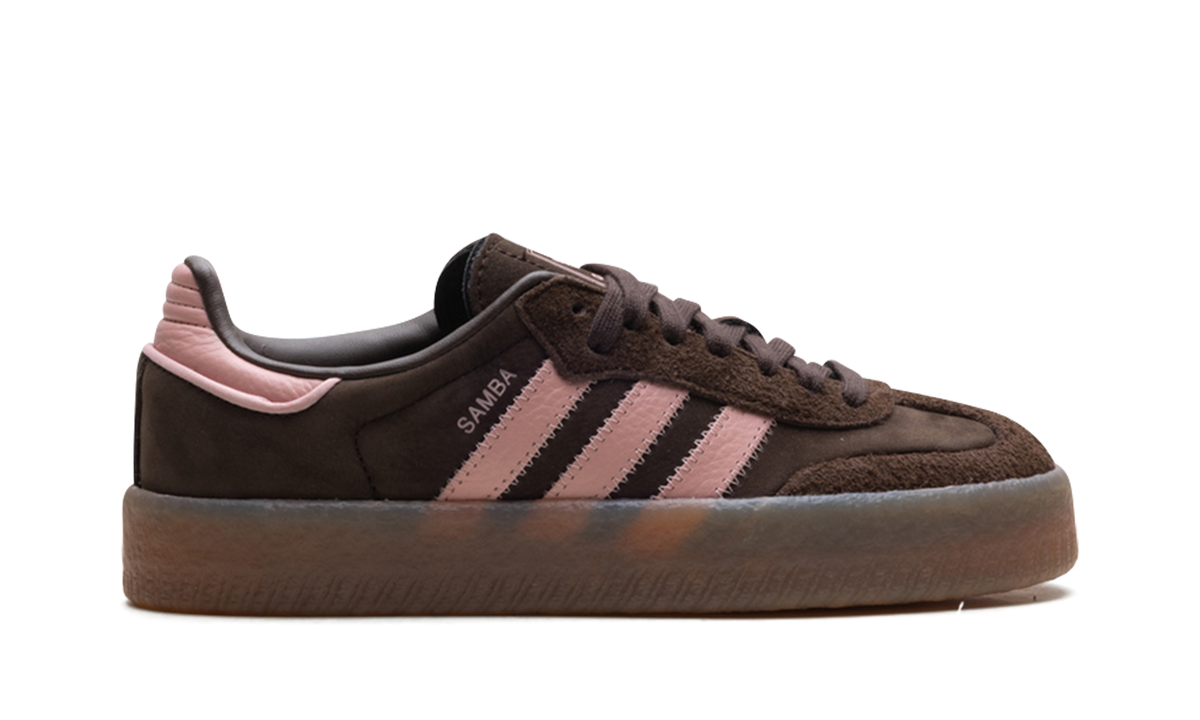Overkicks - Adidas Sambae Dark Brown Wonder Mauve (Womens) (JI2744) - detalle talon