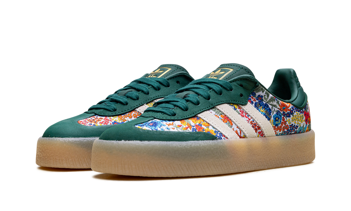 Overkicks - Adidas Sambae Liberty London Collegiate Green (Womens) (JH7289) - vista trasera