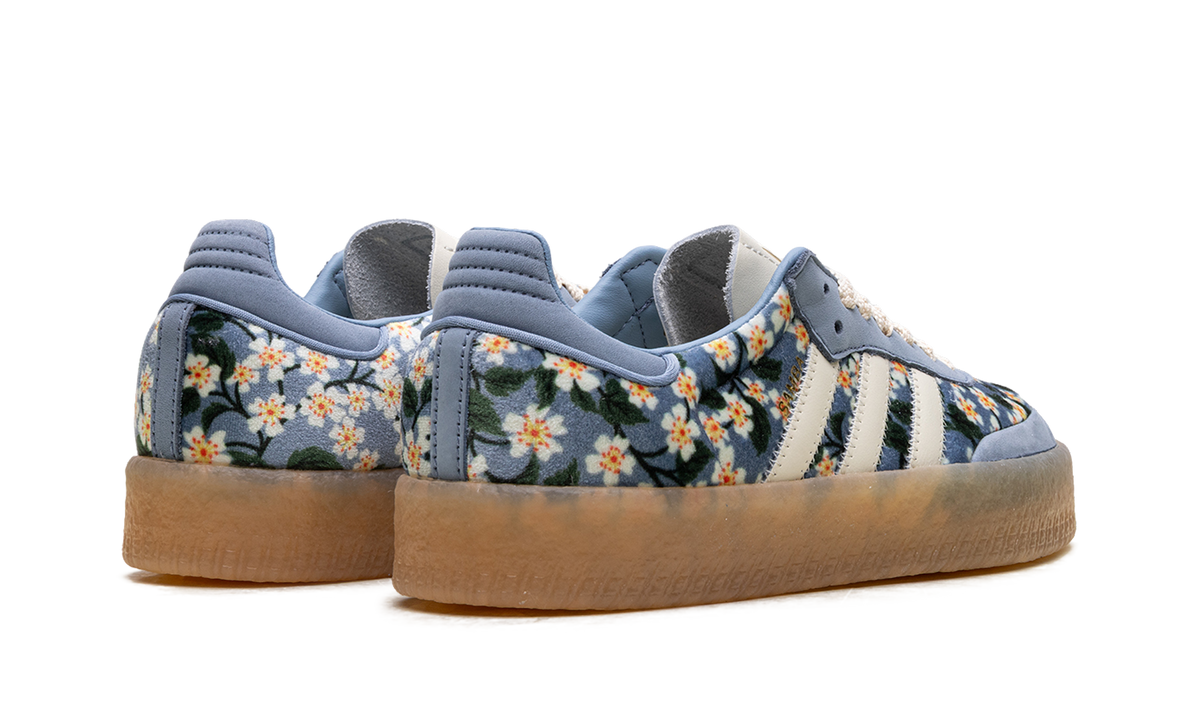 Overkicks - Adidas Sambae Liberty London Floral Embroidery Blue Cream White (Womens) (JQ6046) - par completo