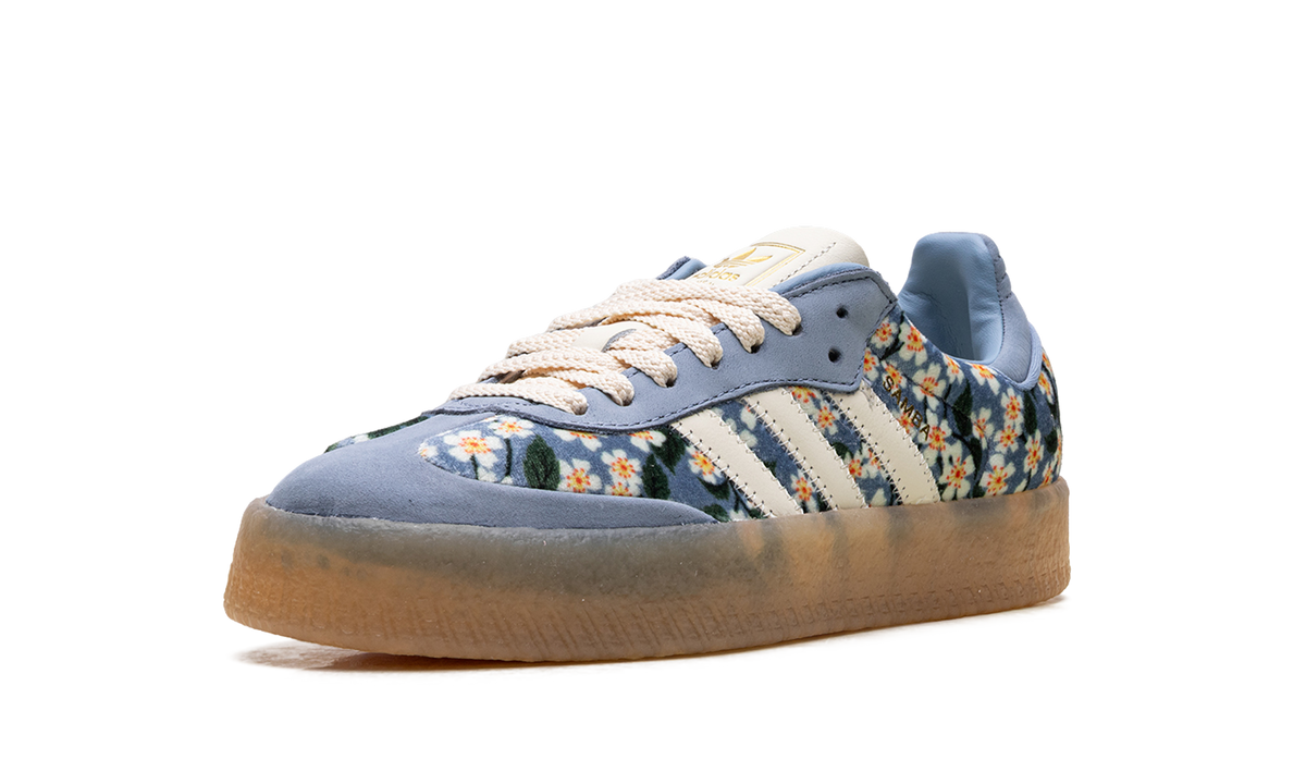 Overkicks - Adidas Sambae Liberty London Floral Embroidery Blue Cream White (Womens) (JQ6046) - detalle suela