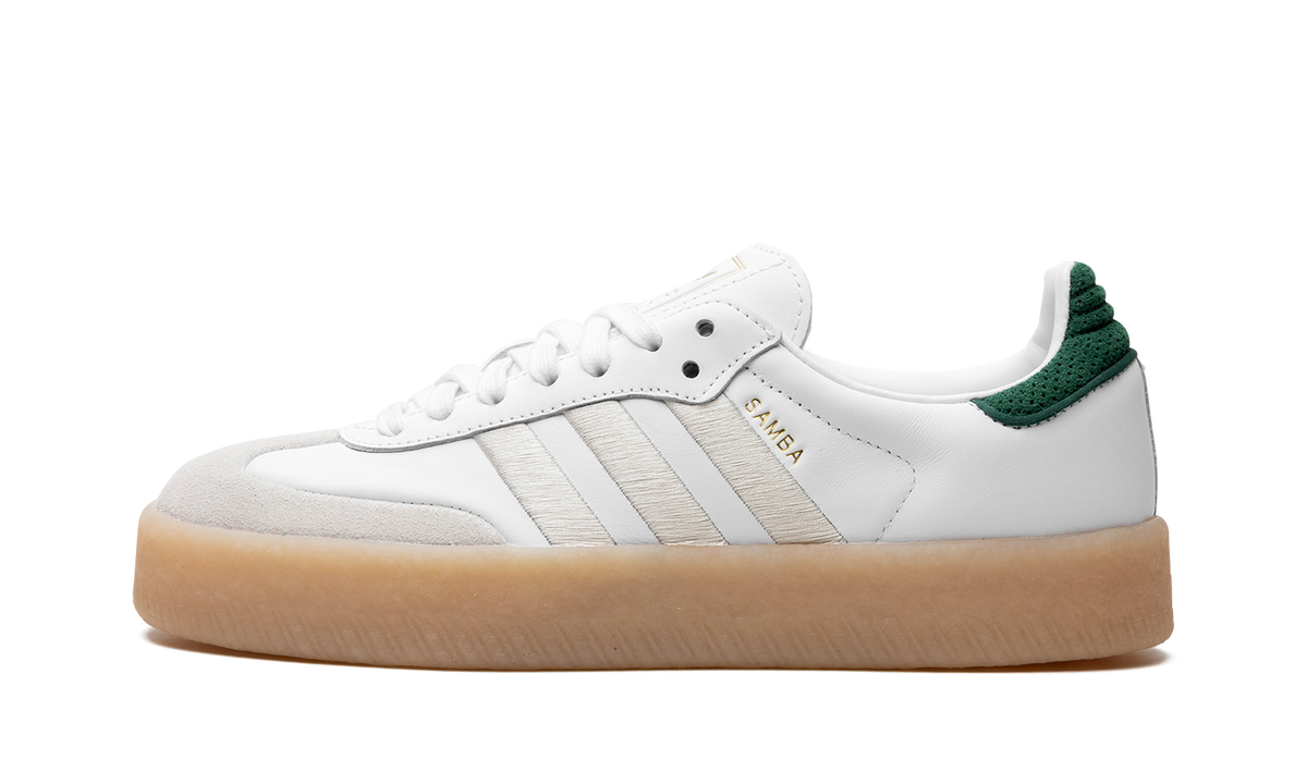 Overkicks - Adidas Sambae Off White Aluminum Green (Womens) (IF7162) - vista lateral