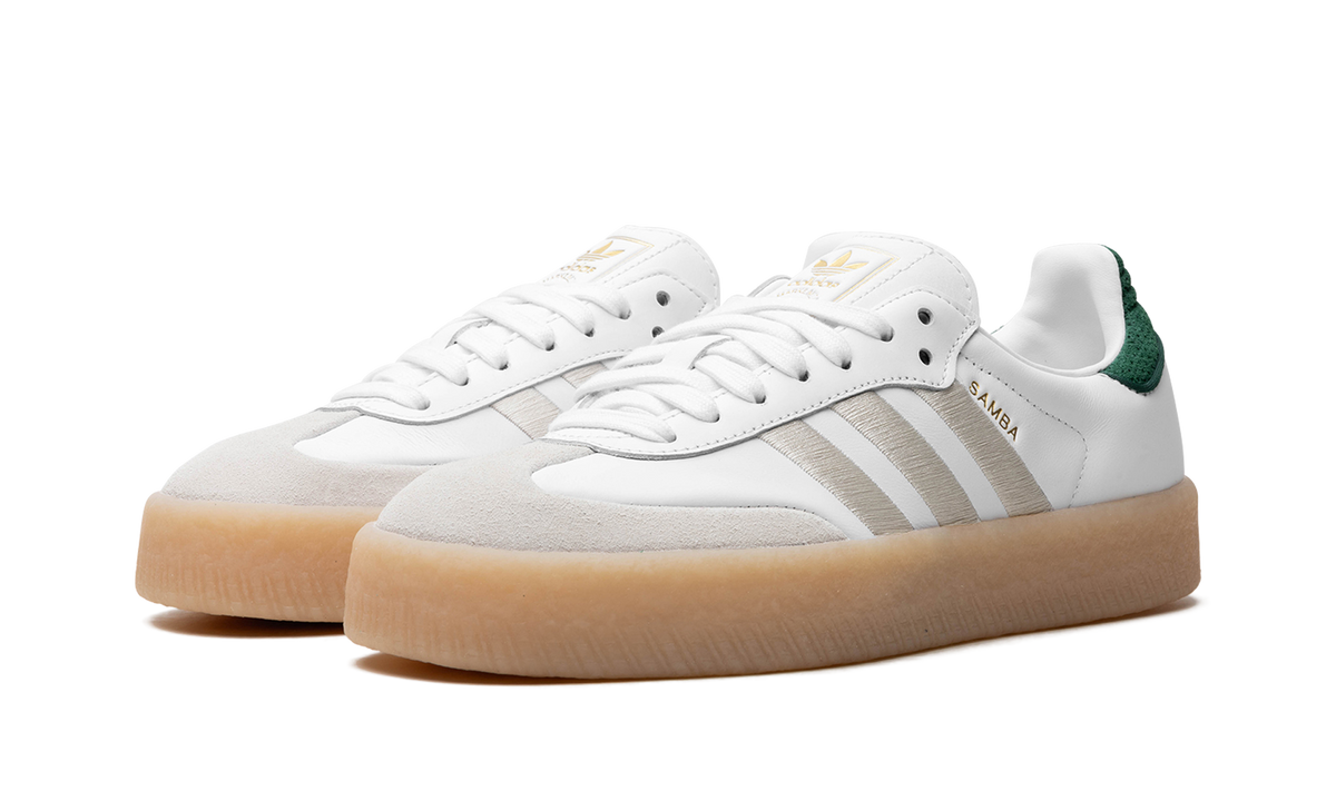 Overkicks - Adidas Sambae Off White Aluminum Green (Womens) (IF7162) - vista trasera