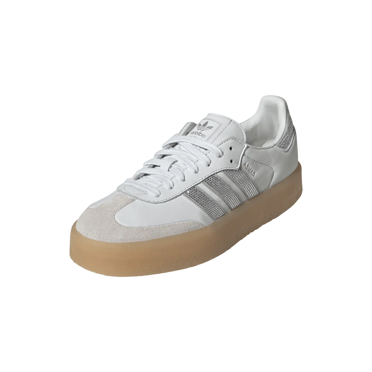 Overkicks - Adidas Sambae Rhinestone Crystal White Silver (Womens) (IH4046) - vista trasera