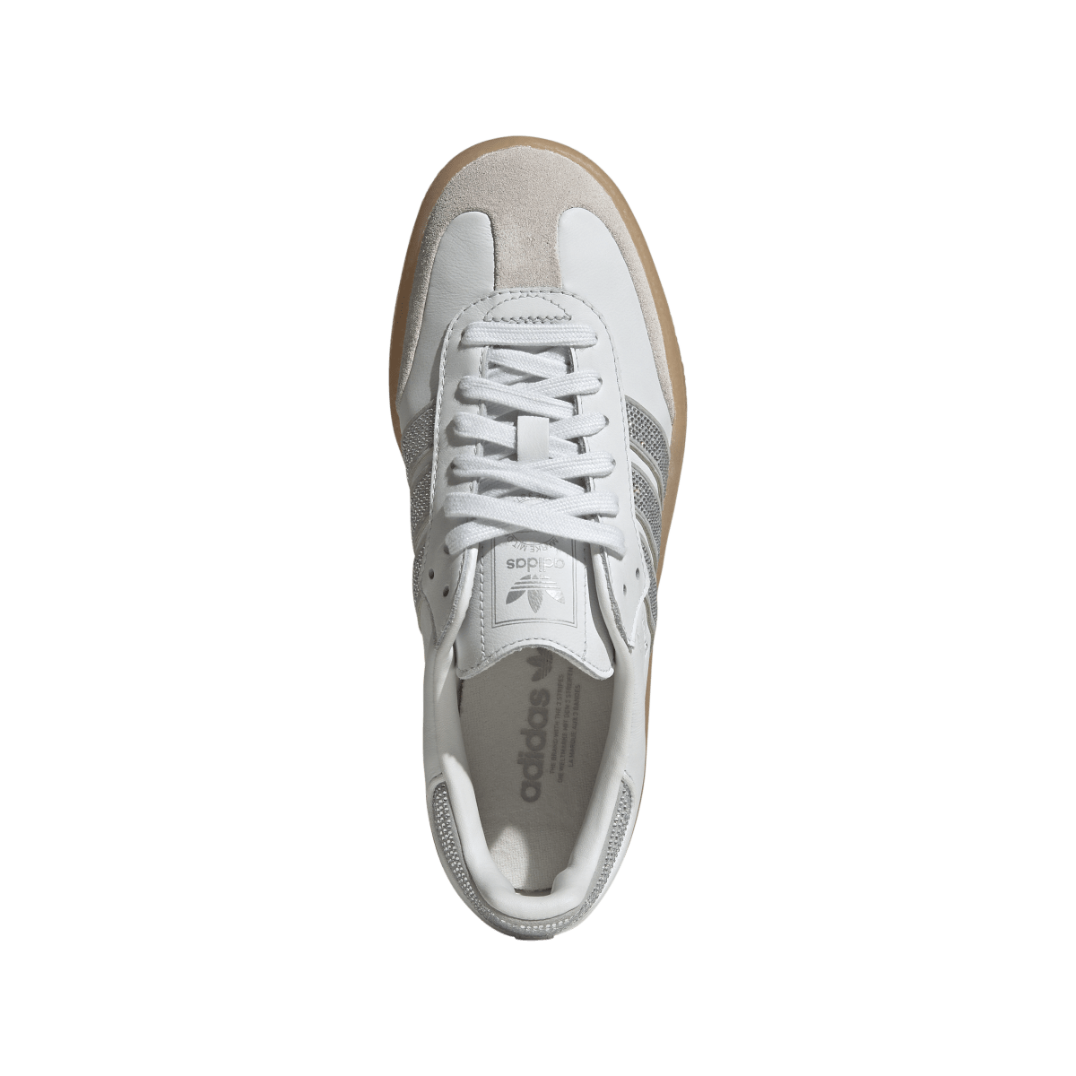 Overkicks - Adidas Sambae Rhinestone Crystal White Silver (Womens) (IH4046) - par completo